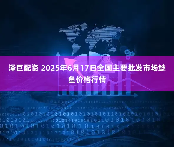 泽巨配资 2025年6月17日全国主要批发市场鲶鱼价格行情
